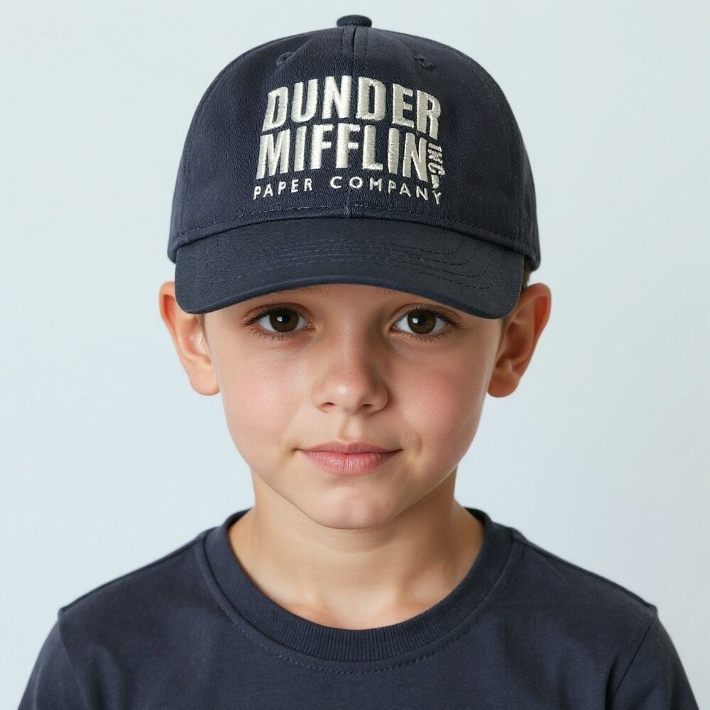 The Office Dunder Mifflin Hat Youth Small Fit Strapback NBC Cap Blue